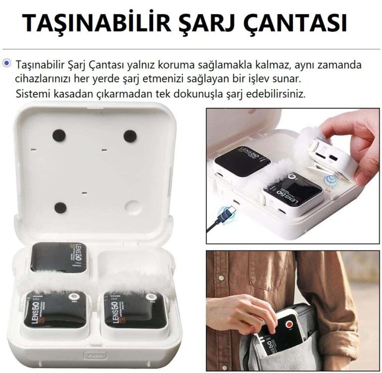 Lensgo 348C Beyaz 1V1 Kablosuz Tekli Mikrofon Seti - Görsel 5
