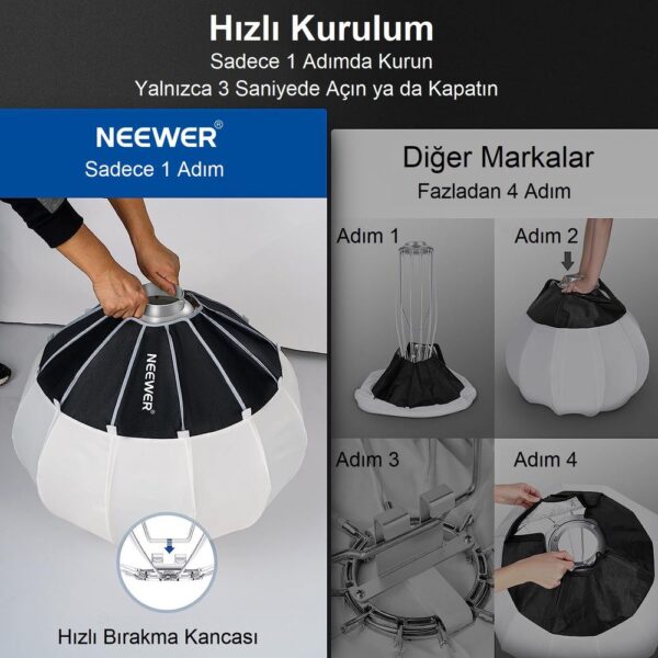 NEEWER NS50L Hızlı Kurulan 50cm Fener Softbox - Görsel 2