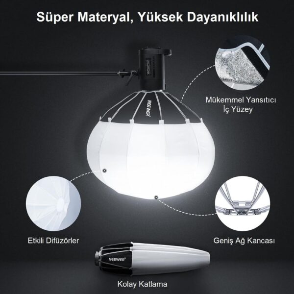 NEEWER NS50L Hızlı Kurulan 50cm Fener Softbox - Görsel 5
