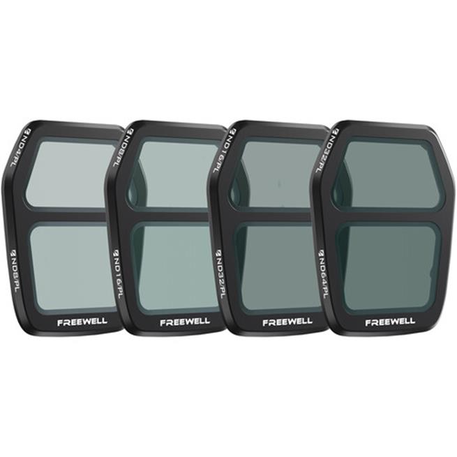 Freewell Bright Day Split ND/PL Filter Set for DJI Air 3S (4-Pack)